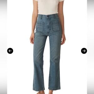 Doen High-Rise Wide Leg Jeans in Medium Blue